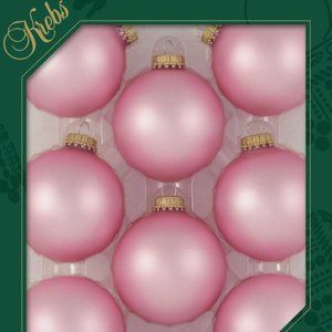 Matte Chic Pink Christmas Boxed Ornaments - set of 8